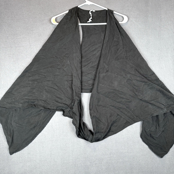 Lululemon Tranquility Sleeveless Wrap Sz 4 Black Draped Racerback Pockets Layer - Picture 7 of 7